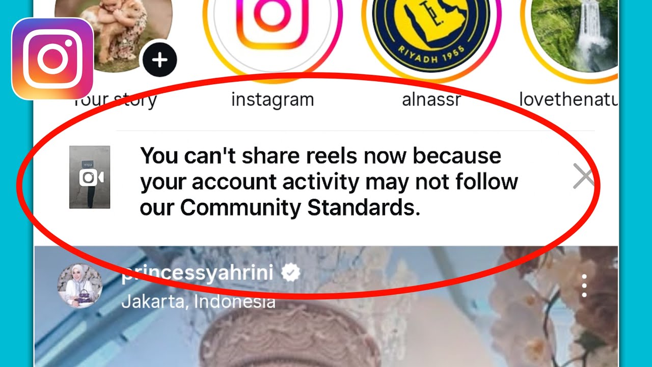 You Can't Share Posts Now Because Your Account Activity May Not Follow Community Standard Instagram