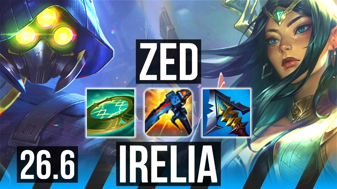 ZED vs IRELIA (MID) | Good KDA: 22/2/3 | BR Grandmaster | 26.6