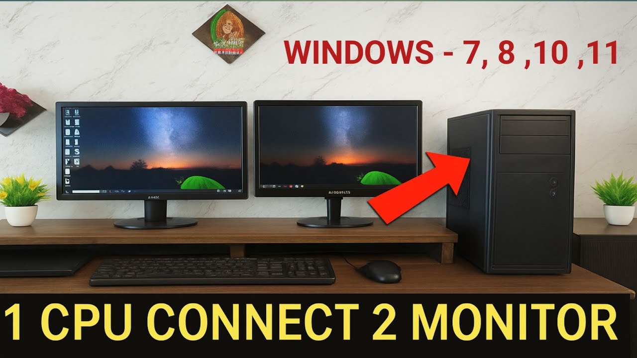 How to Connect 2 Monitors to 1 CPU | Ek CPU Me 2 Monitor Kaise Connect Kare | Computer New Tricks |