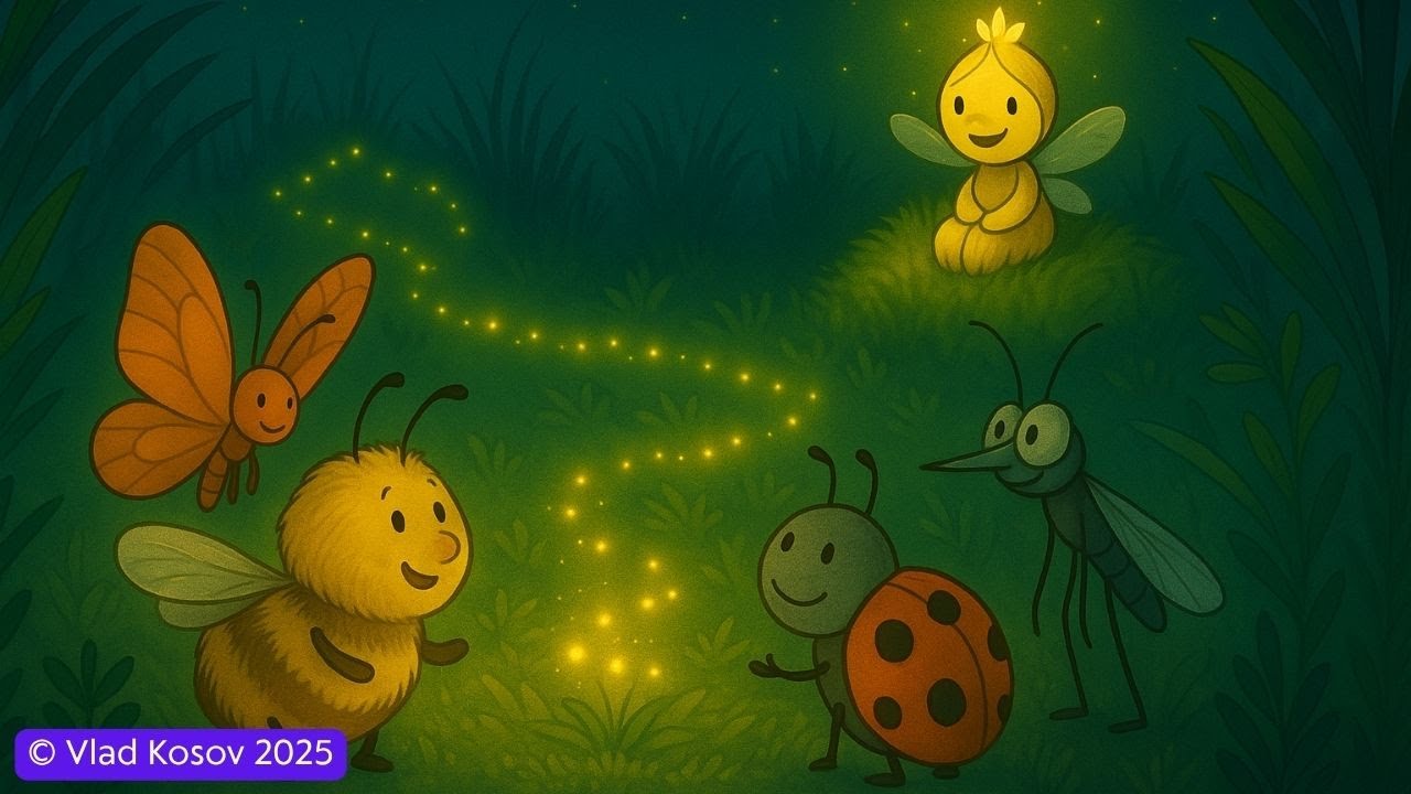 🪲💡 Пчелка Бзя и Ее Друзья: Сказка о Тропинке Светлячков | Веселые сказки для детей