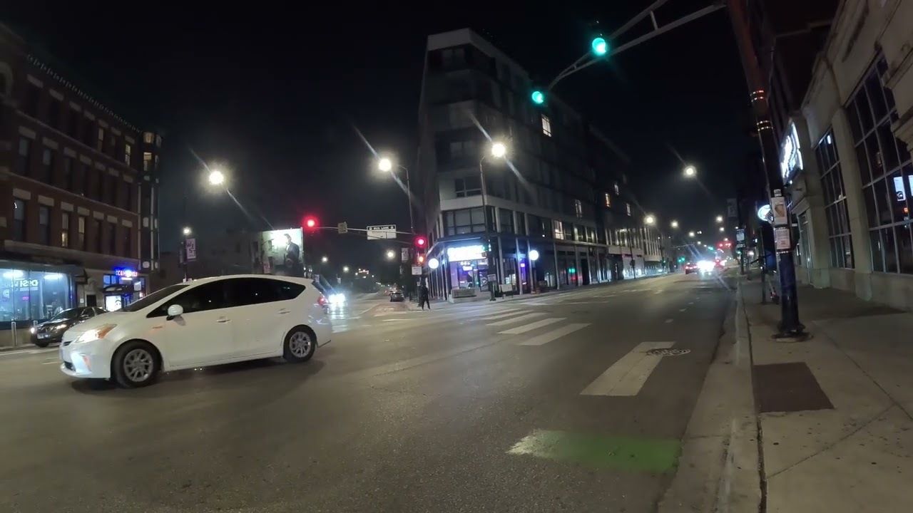 Night Ride Chicago | Lake Shore Dr to Western Ave | Ambient City Sounds