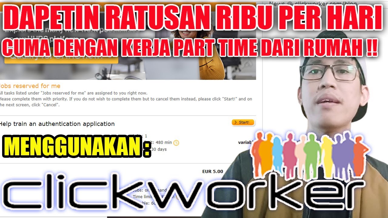 CARA MENGHASILKAN UANG DARI INTERNET DENGAN KERJA  PART TIME DARI RUMAH MENGGUNAKAN CLICK WORKER