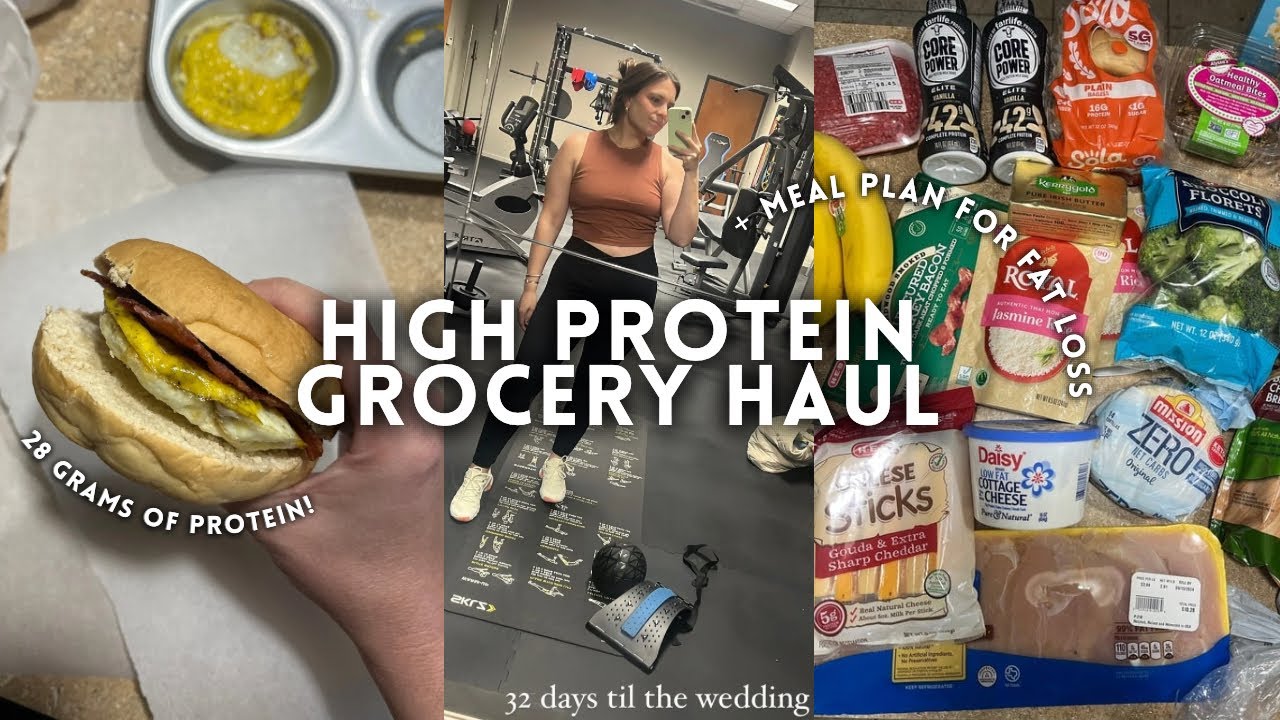 GROCERY HAUL FOR FAT LOSS, HIGH PROTEIN MEAL PLAN, 50 GRAMS OF PROTEIN BREAKFAST PREP!