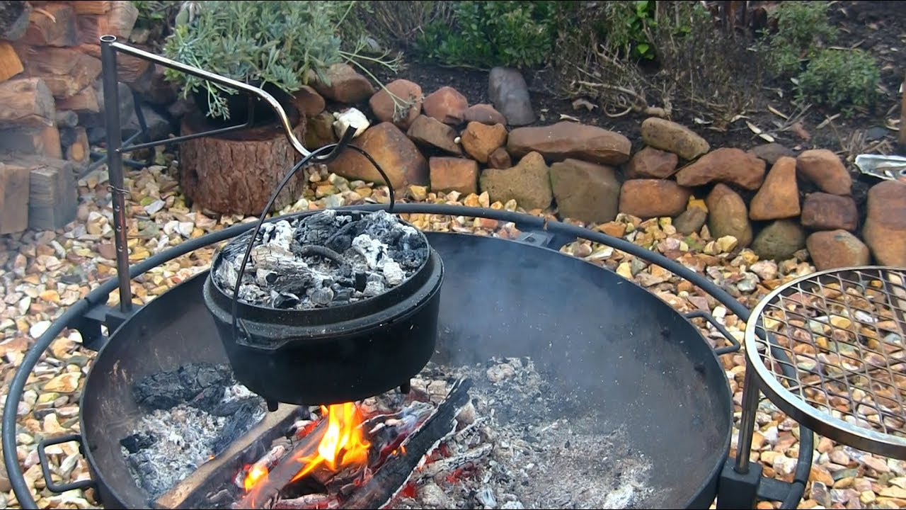Camp Chef Dutch Oven Turkey Breast Outdoor Fire Pit Apple Honey Glazed Turkey