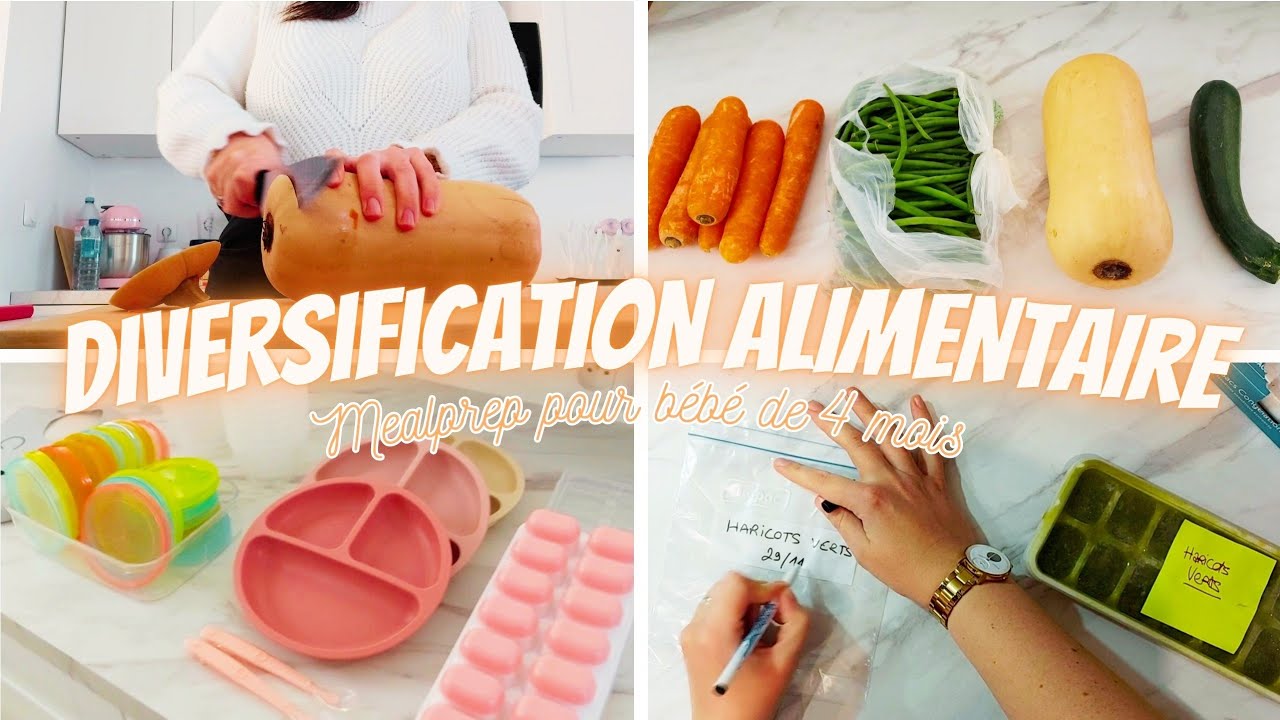 DIVERSIFICATION ALIMENTAIRE BÉBÉ 4 MOIS 👩🏻‍🍳🥕 | Livre, recette & mealprep | Marie CVY