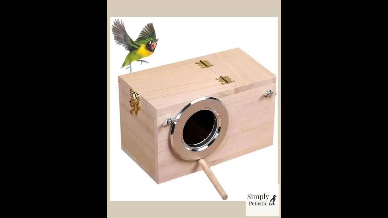 Parakeet Nesting Box, Bird Nest Breeding Box Cage Wood House for Finch Lovebirds Cockatiel Budgie...