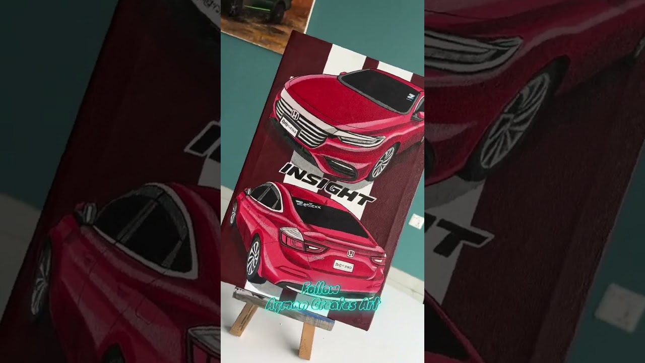Red insight Art #acrylicpainting #artlesson #shortvideo #shorts #automobile #short #youtubeshorts