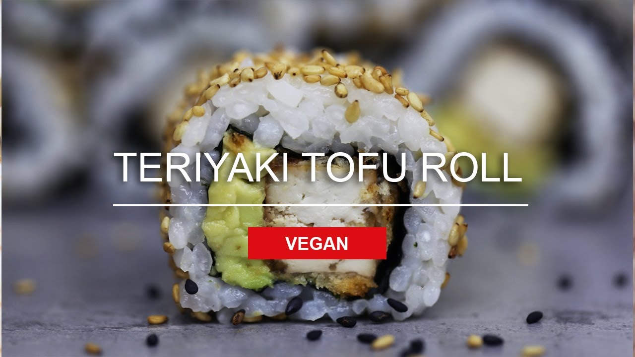 HOW TO MAKE VEGAN SUSHI? | Easy homemade inside out teriyaki tofu roll