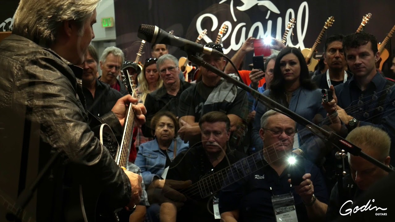 Doyle Dykes plays his signature Godin Multiac Steel at NAMM 2018