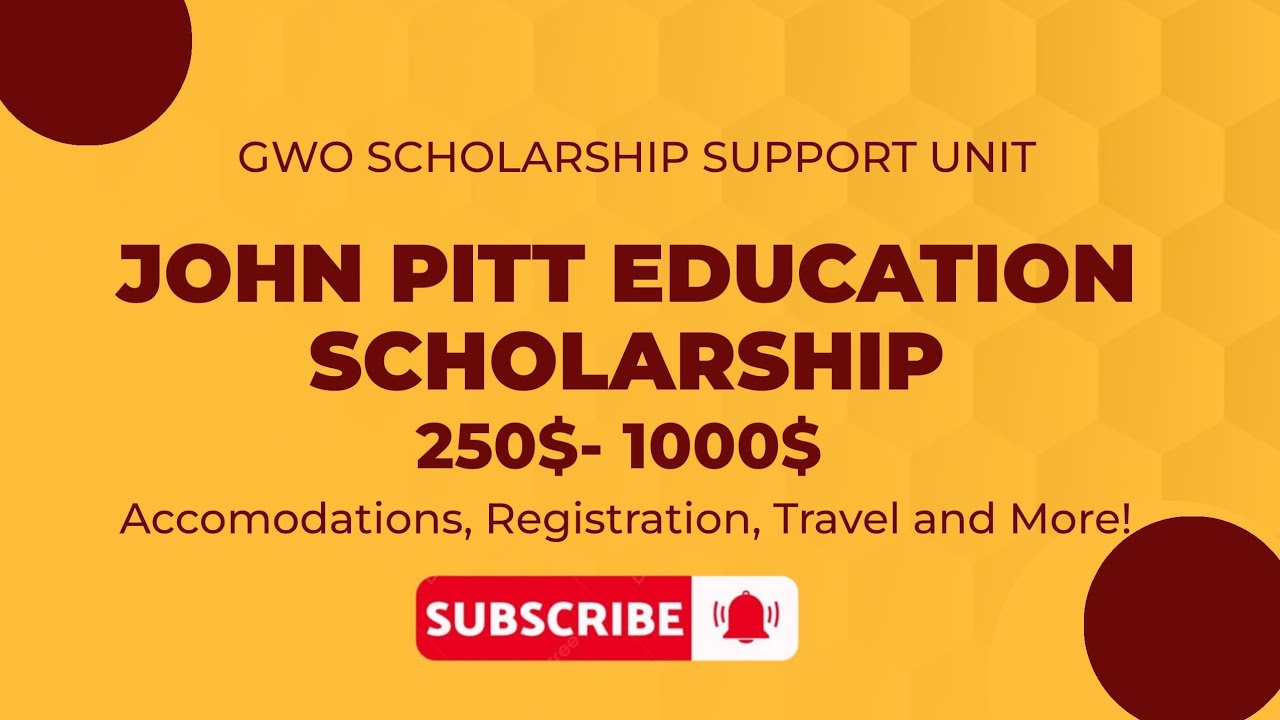 MASSIVE SCHOLARSHIP OPPORTUNITY 2026 || John L Pitts Scholarship 