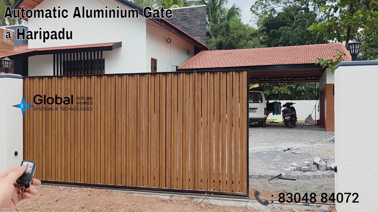 Premium Aluminium Gate Fabrication and Gate Motor installed at Haripadu, Alappuzha 📞 8304884072