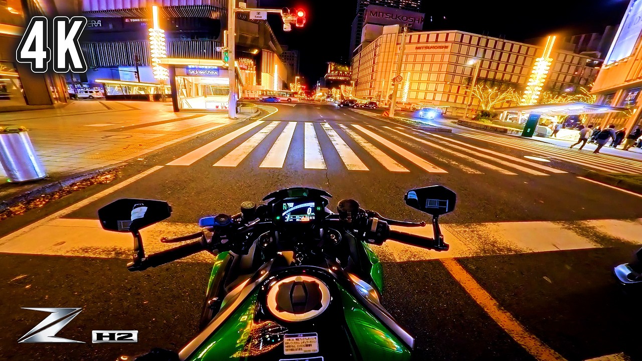 Z H2 Supercharger Sound | Night Ride POV | Insta360 Ace Pro 2 | Neon of a Remaining Shadow [4K]