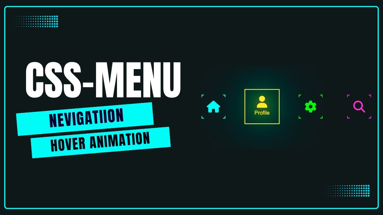 Creative CSS Navigation Menu Hover Animation | Font Awesome Icons