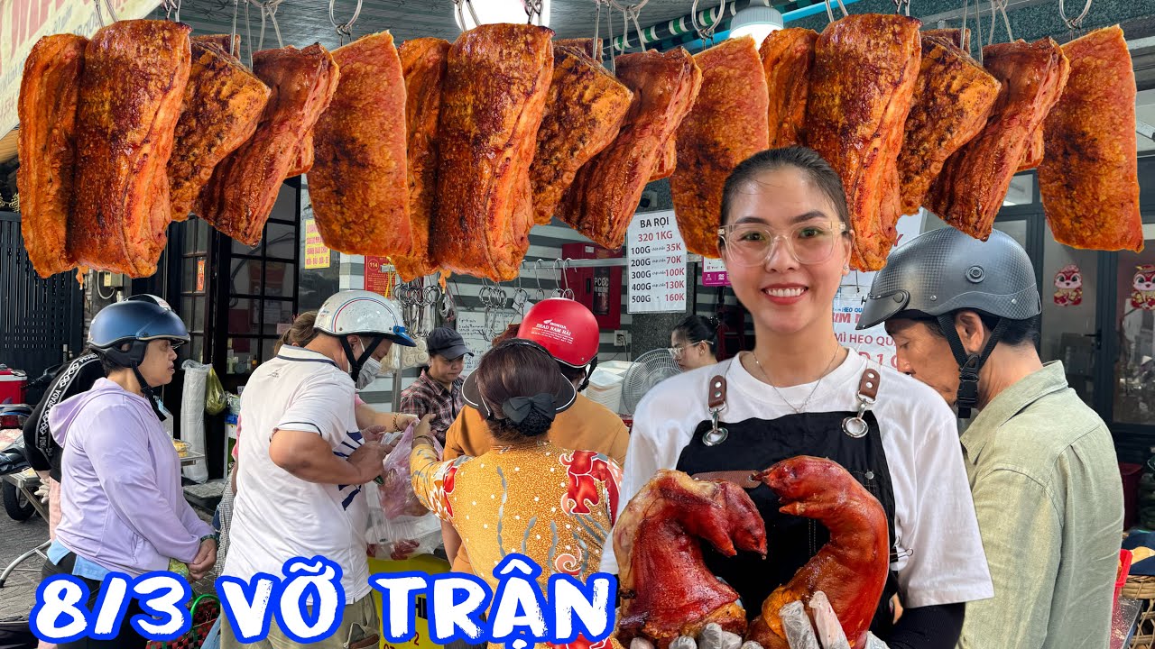 🟢Bất ngờ 8/3 Women's day Chị em phụ nữ tràn ra đường mua heo quay rất đông