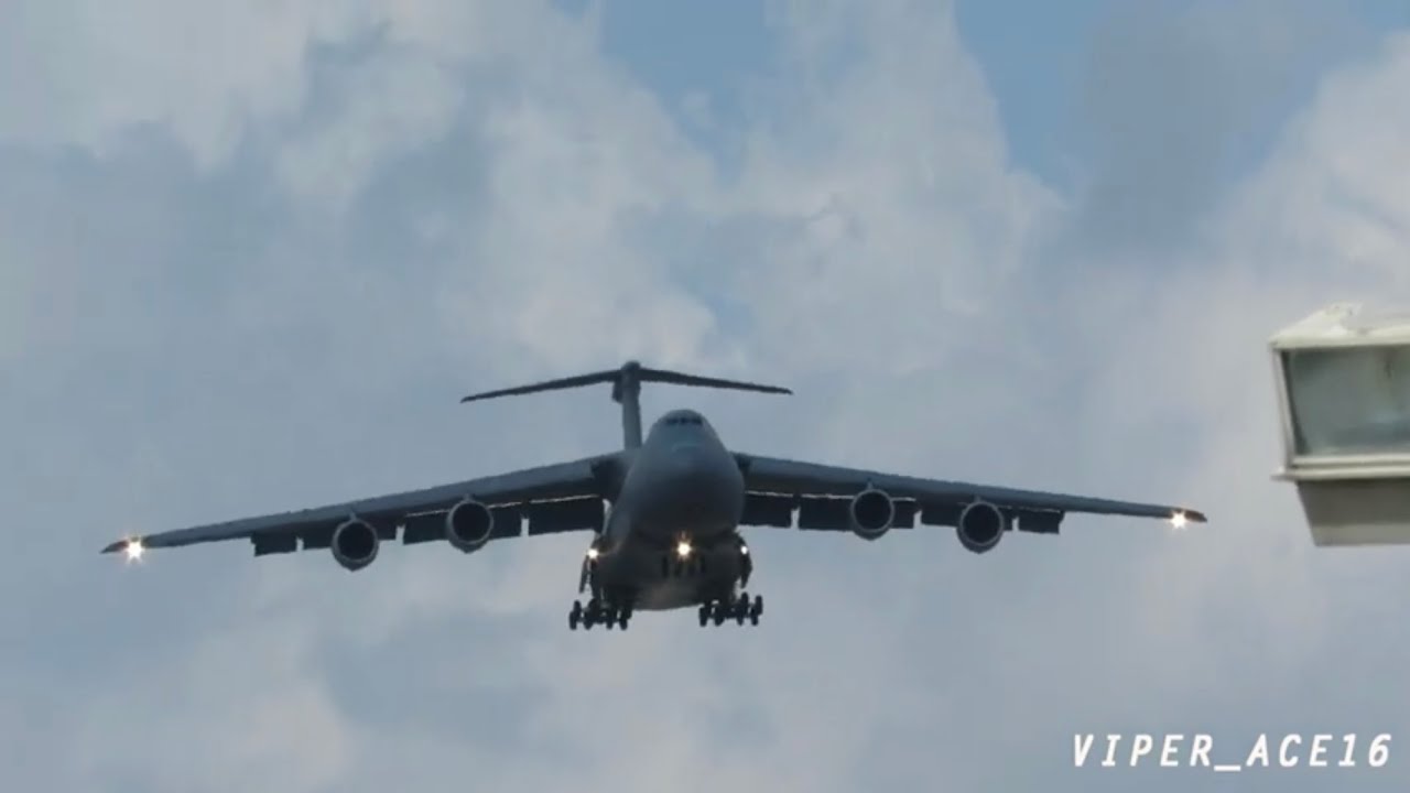 LOW Flying USAF C-5 Galaxy and F-16s - Lackland Air Force Base (San Antonio, TX)