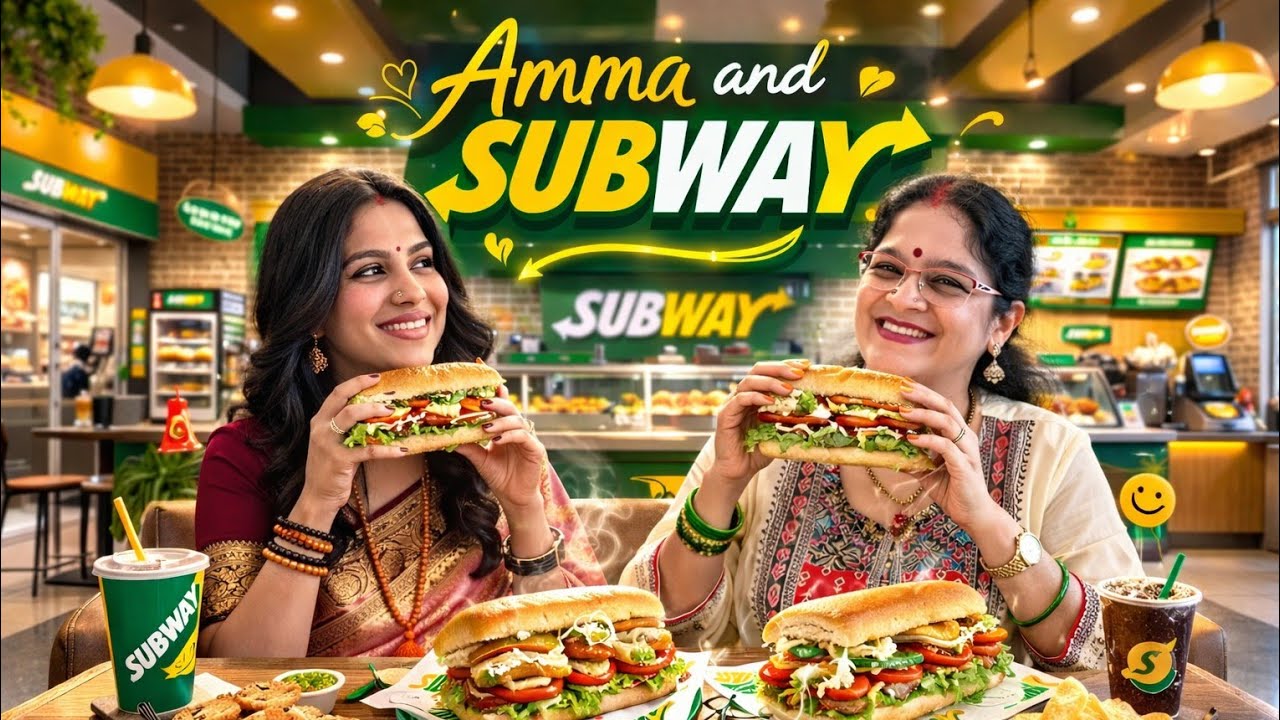 When I took Amma to Subway restaurant #food #mother #beast #swasika #subway #restaurant 