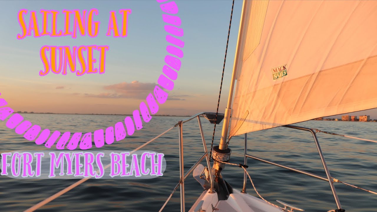 Sailing at Sunset - Fort Myers Beach