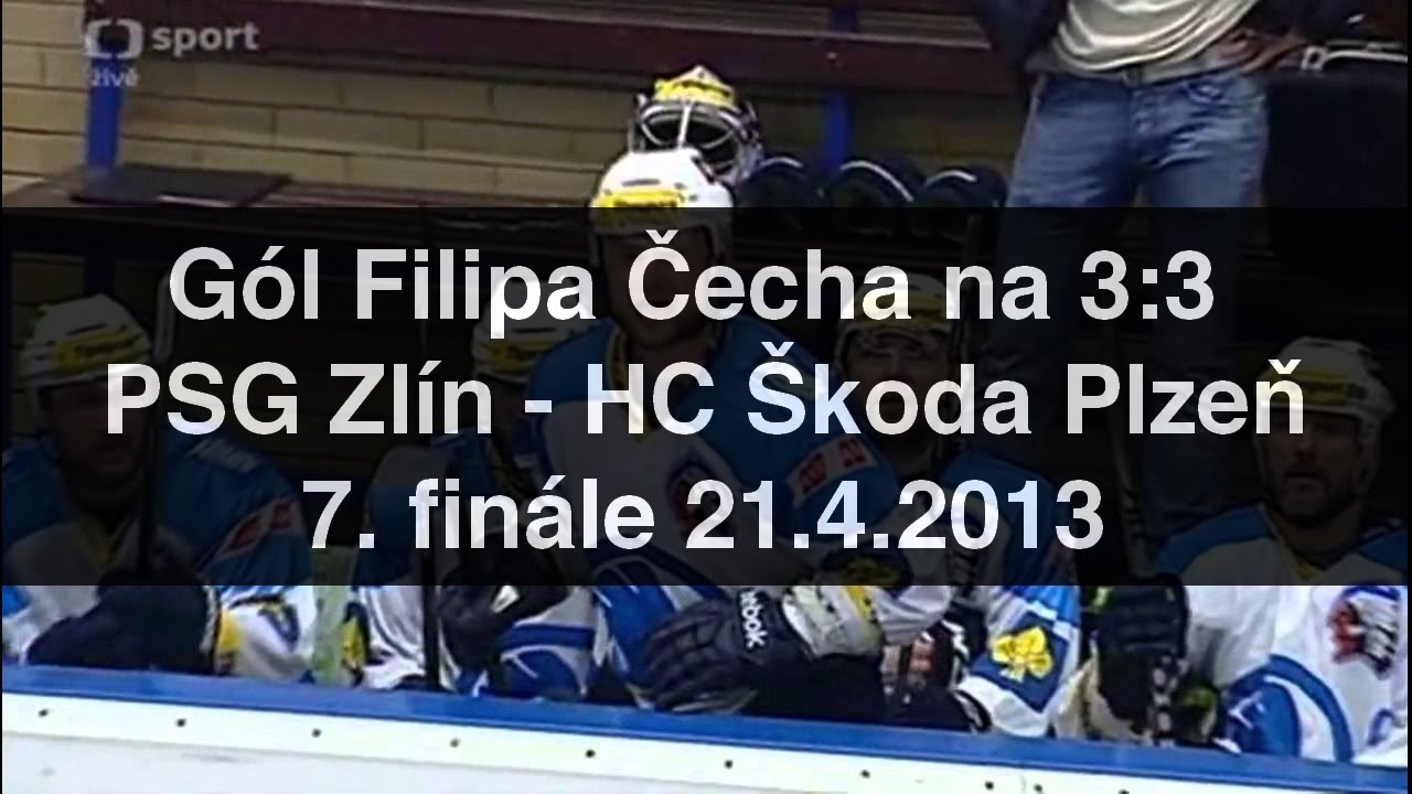 PSG Zlín - HC Škoda Plzeň - Gól Čecha na 3:3 - 7. finále 21.4.2013