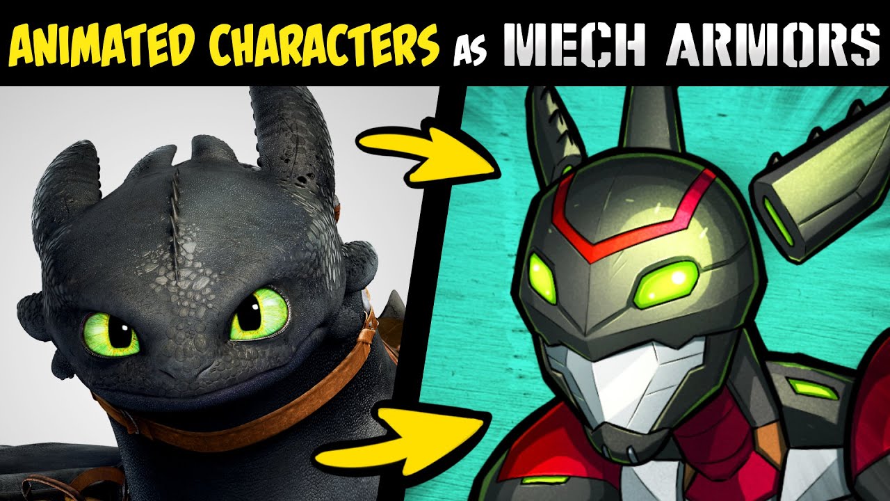 What if FAMOUS ANIMATED CHARACTERS Were MECH ARMORS?! (Stories & Speedpaint)