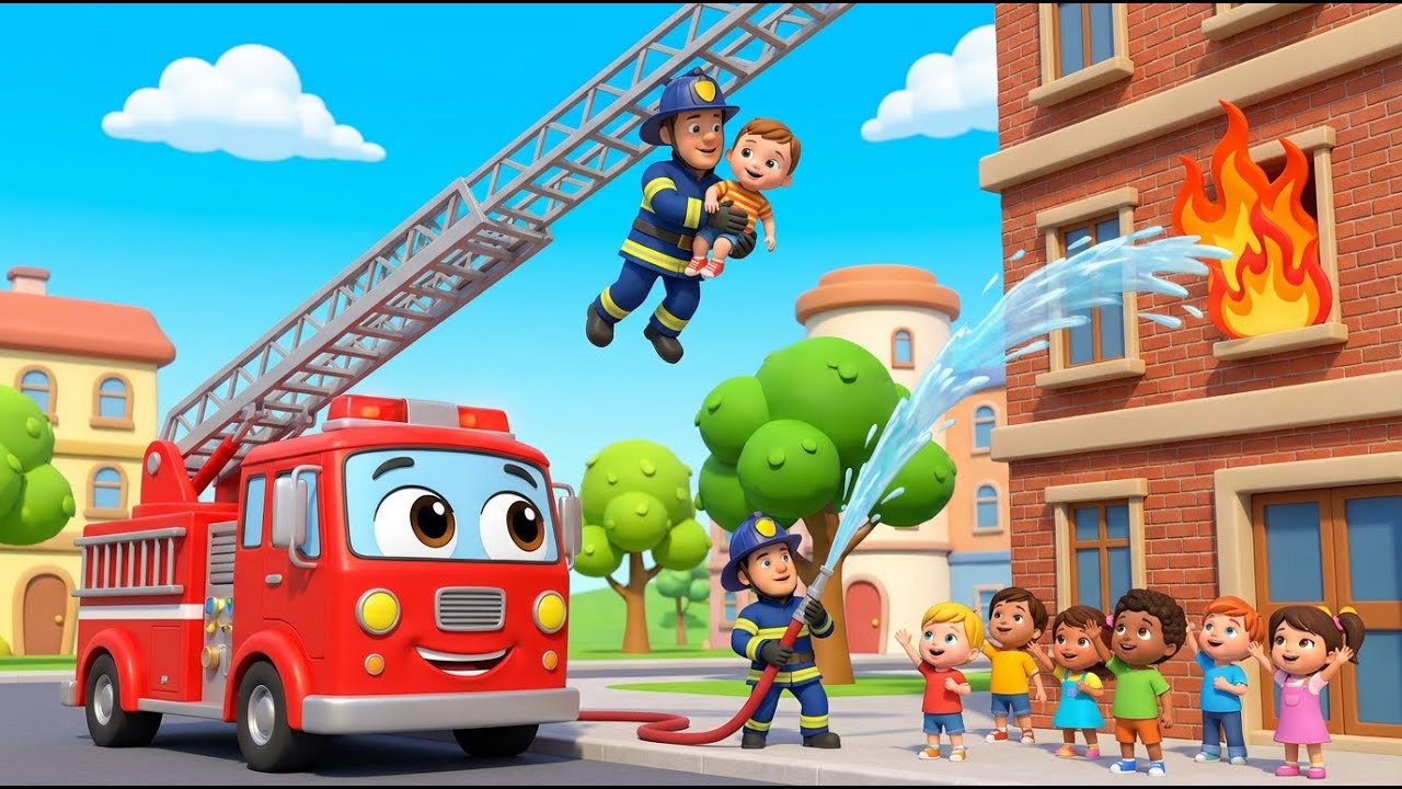 Camion dei Pompieri | Camion dei Vigili del Fuoco | Canzoni e cartoni animati per bambini #macchina