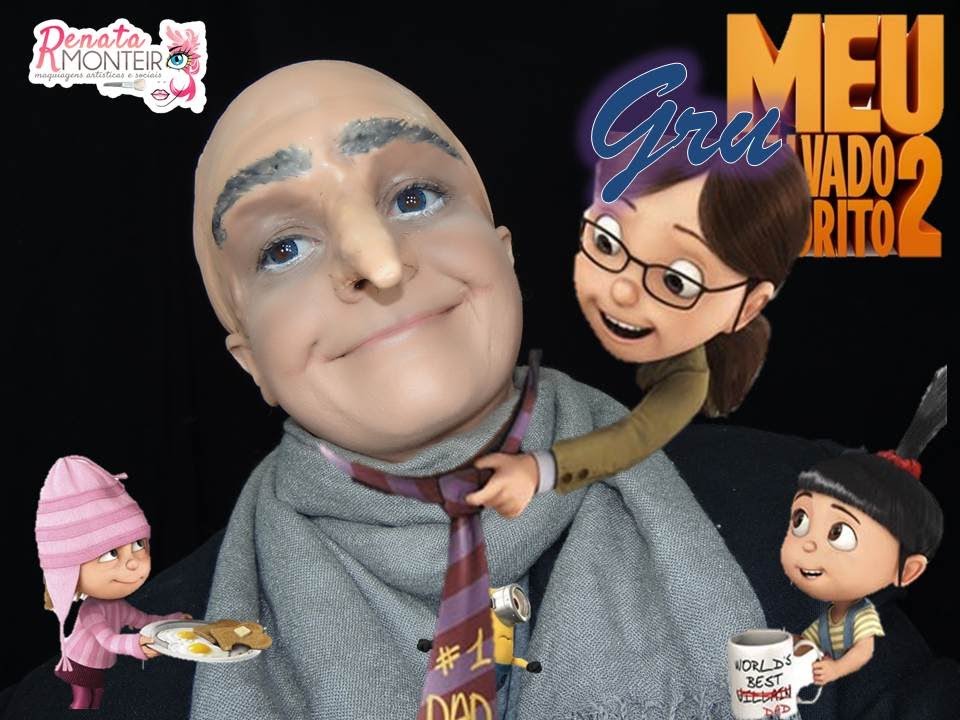 MAQUIAGEM DO GRU DO DESENHO MEU MALVADO FAVORITO  -  POR RENATA MONTEIRO - MAQUIAGEM ARTÍSTICA