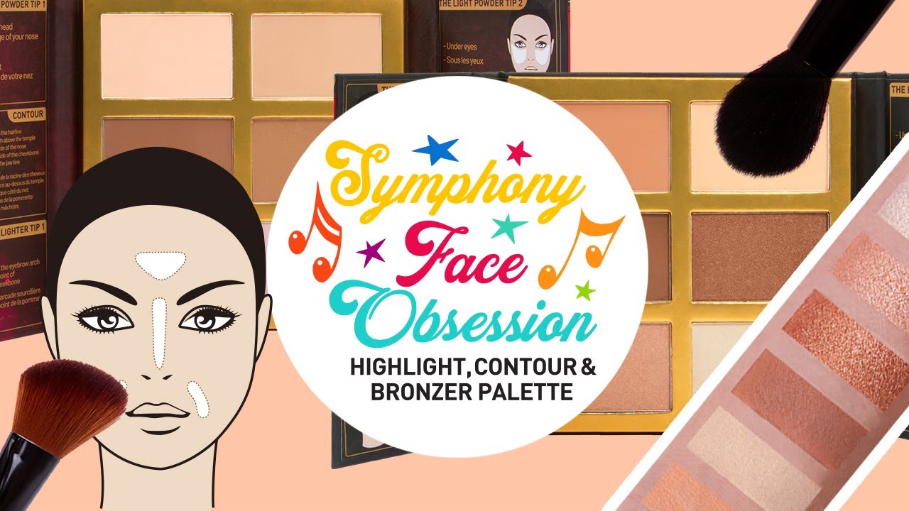 J.Cat Beauty Symphony Face Obsession Highlight, Contour & Bronzer Palette - Swatches