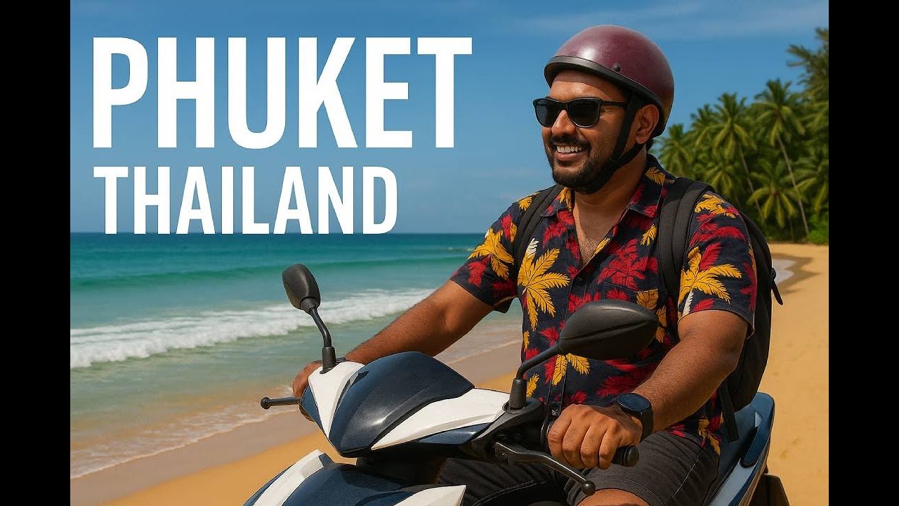 🛵 Landing in Phuket 🇹🇭 | Scooter Ride from Airport to Patong Beach | #IsiraUthpala