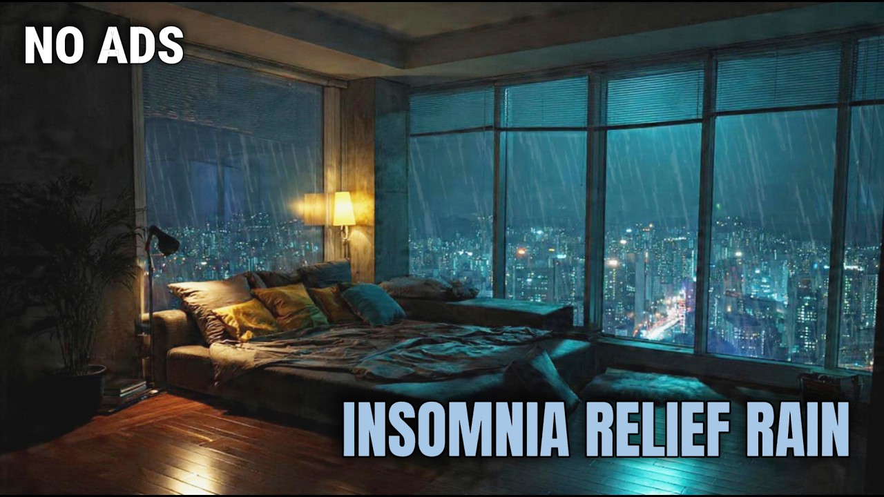 Heavy Rain  in Dark Luxury Bedroom for Deep Sleep & Insomnia Relief | Heavy Rain 1 Hour