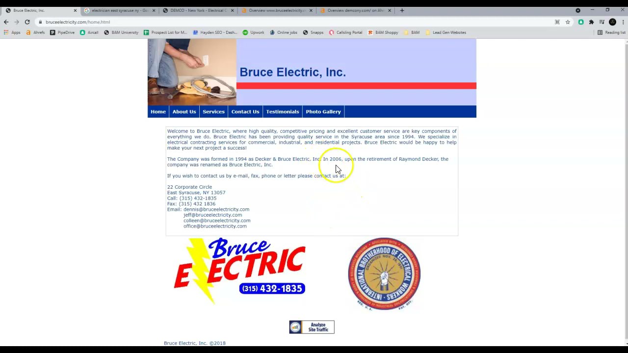 Bruce Electric - Hayden SEO show&rsquo;s how to out rank competition