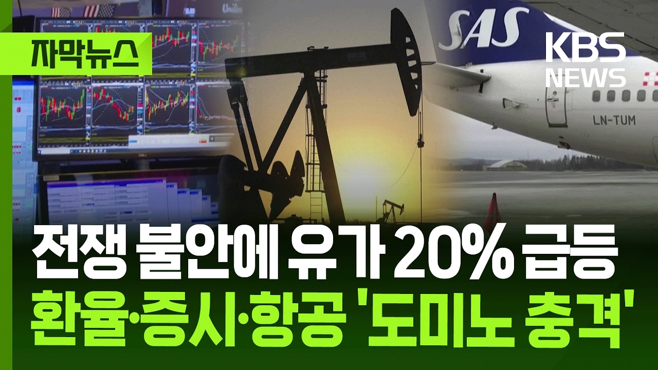 [자막뉴스] 전쟁 불안에 유가 20% 급등&hellip;환율&middot;증시&middot;항공 '도미노 충격' / KBS 2026.03.06.