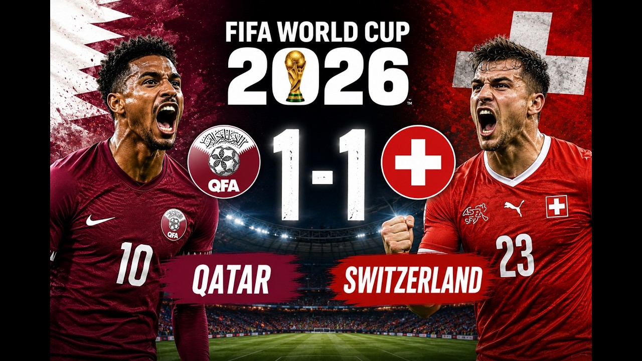 SUI 1 - 1  QAT | Qatar vs Switzerland Highlights | World Cup 2026