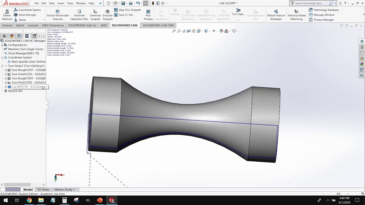 Solidworks CAM: Basic Lathe Parts