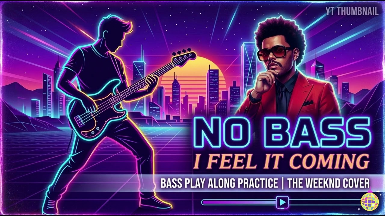 I Feel It Coming (NO BASS) Backing Track | Bass Play Along Practice | The Weeknd Cover