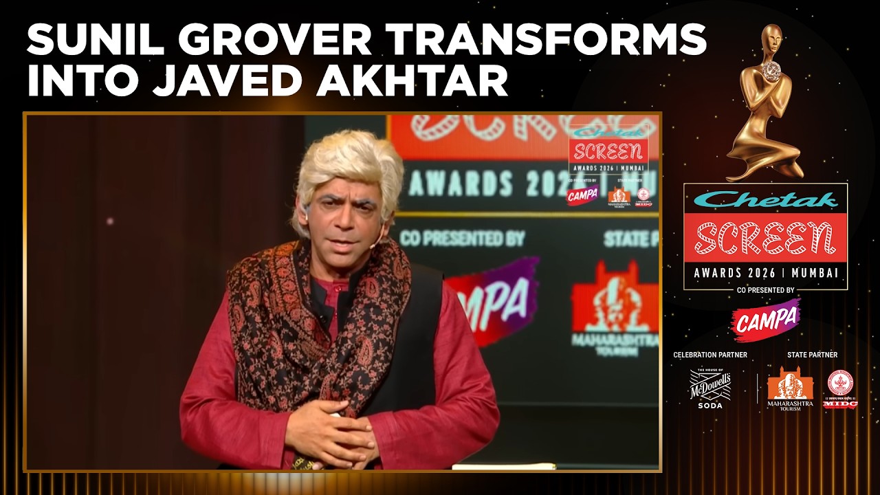 Watch Javed Akhtar&rsquo;s Reaction As Sunil Grover Performs On Stage |  Chetak Screen Awards 2026