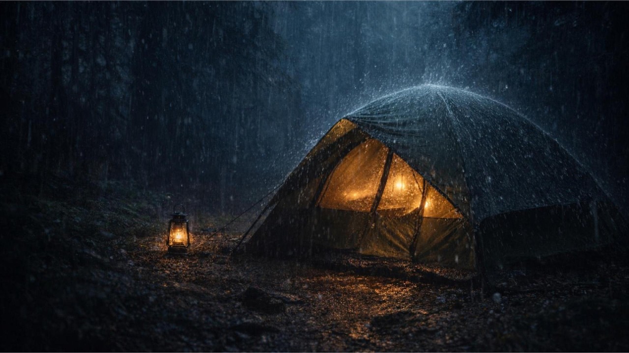 Heavy Rain on Tent at Night | Cozy Camping Rain Sounds for Sleep | 8 Hours | No Music
