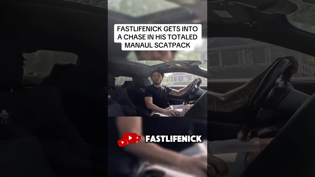FASTLIFENICK GETS INTO A CHASE IN HIS TOTALED MANAUL SCATPACK #fastlifenick #police #chase #scatpack