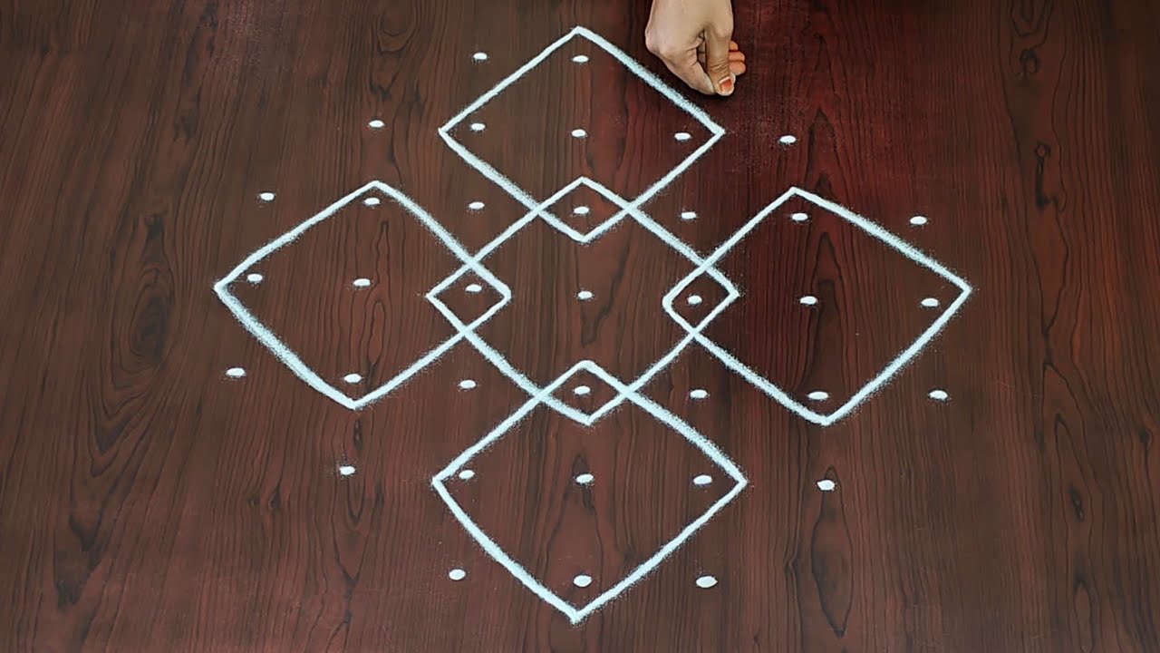 7&times;3dots melikala muggulu|easy rangoli|daily chukkala muggulu||sikku,kambhi,neli kolams|#Nice Rangoli