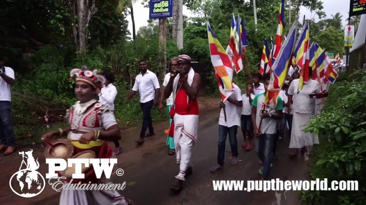 Sri Lankan Buddhist Festival Parade in Mirissa, along Matara Road - Religious Cultural Traditions