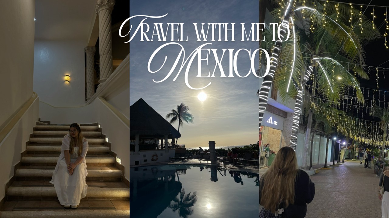 mexico travel vlog (pt1) - flight, resort eats, & pool