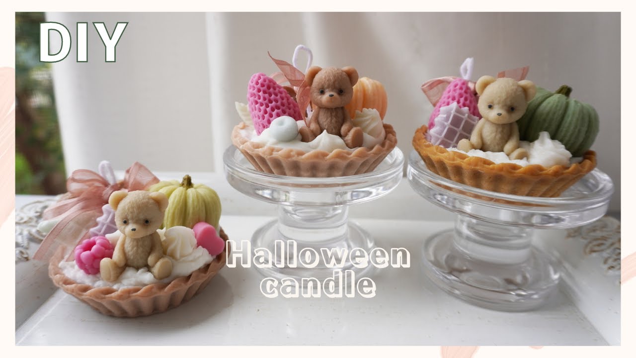 🕯【DIY】ハロウィンのタルトキャンドル作り/Work scenery. / Making tart candles for Halloween.