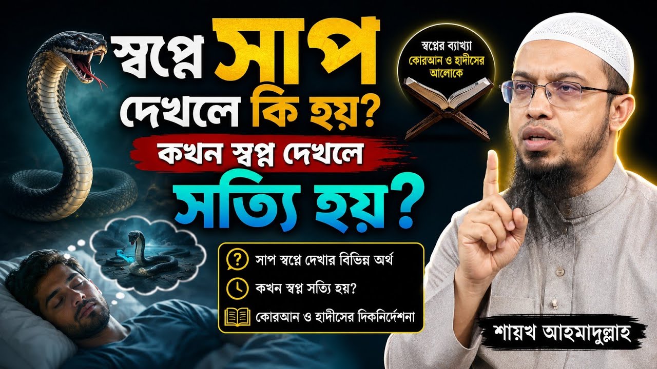স্বপ্নে সাপ দেখলে কি হয়? কখন স্বপ্ন দেখলে সত্যি হয়? শায়খ আহমাদুল্লাহ | Shaikh Ahmadullah |