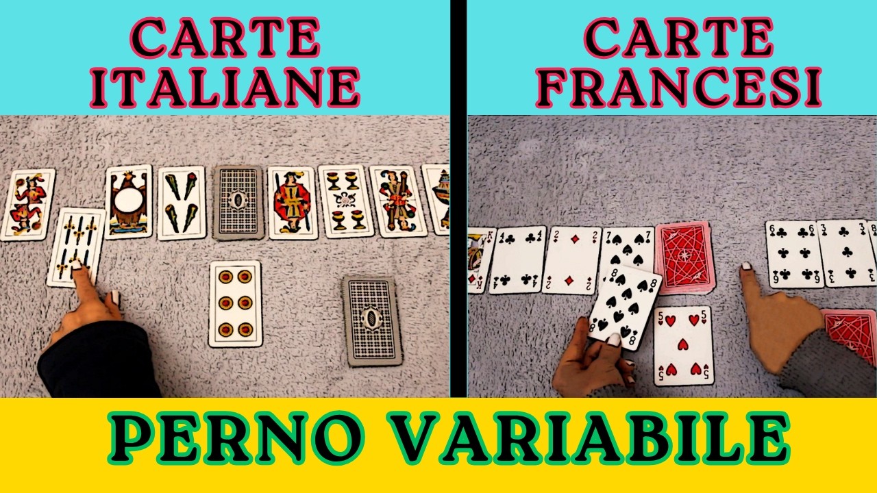 Come si gioca a PERNO VARIABILE 😉 CON CARTE ITALIANE E CON CARTE  FRANCESI 😄 REGOLE + PARTITA
