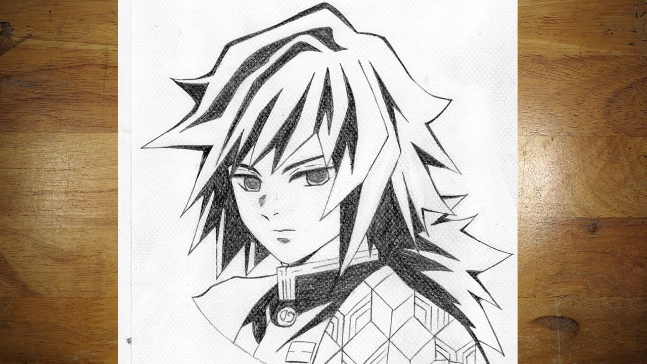Anime Drawing | How to Draw GIYUU TOMIOKA | Demon Slayer