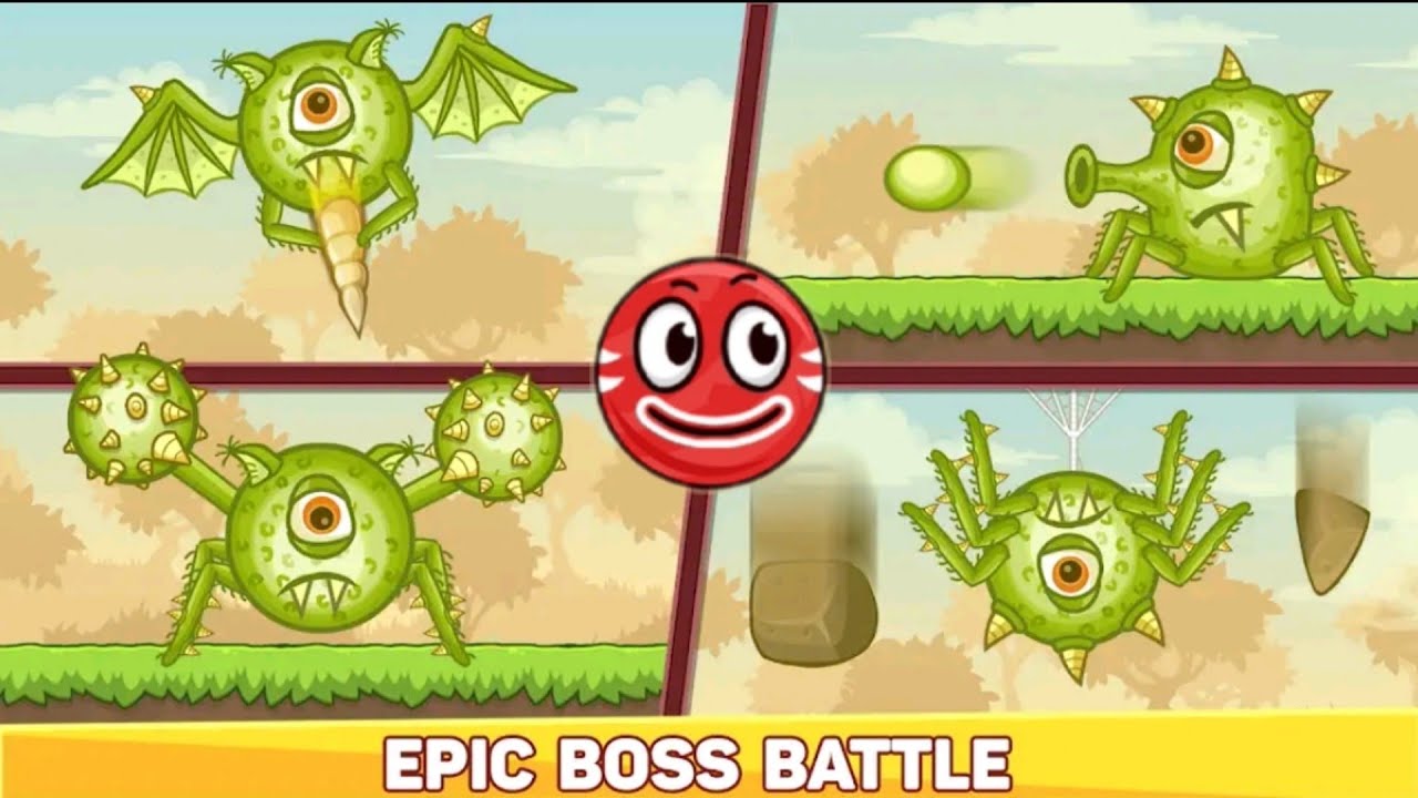 Roller Ball 5 - Red Ball Game - All Levels - Fight All Bosses