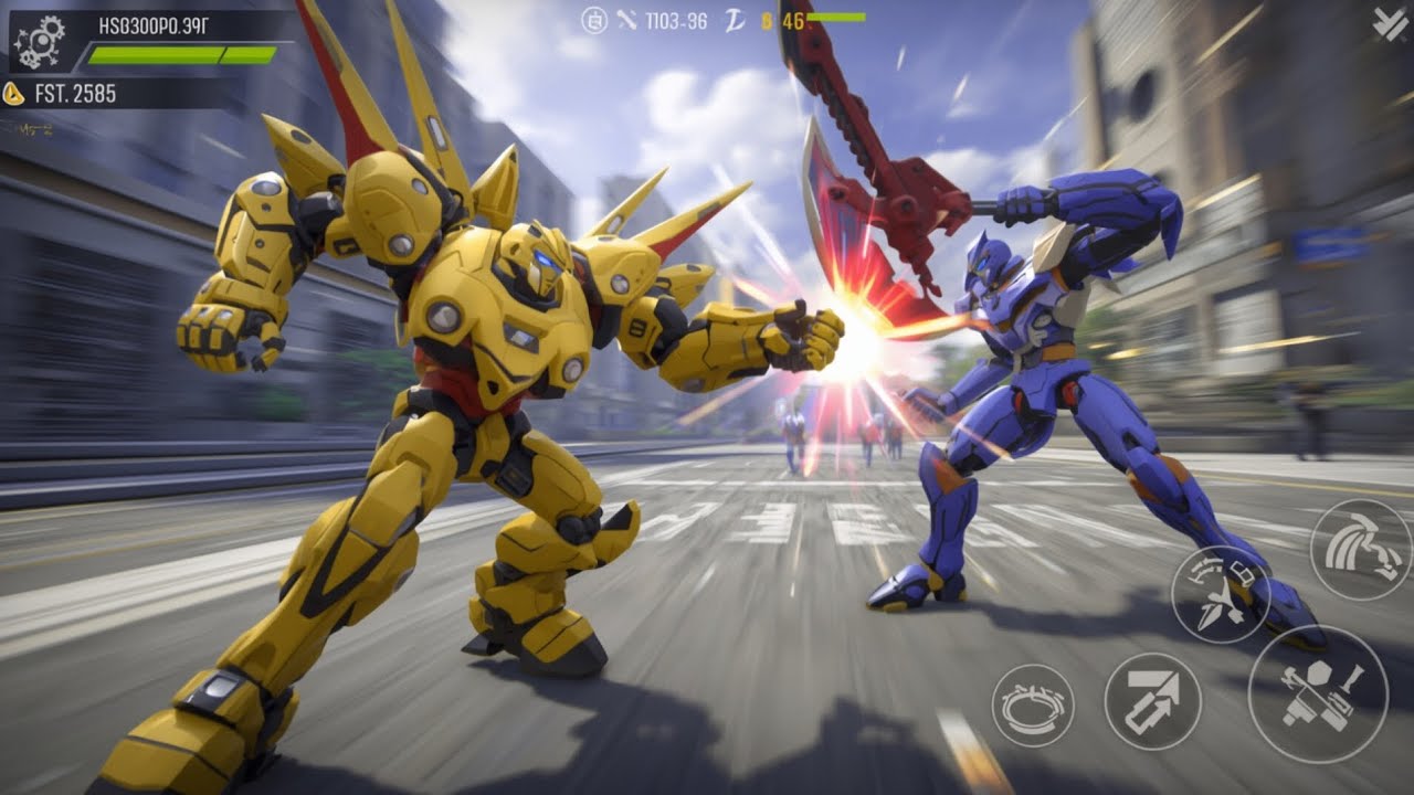YELLOW ROBOT AND BLUE ROBOT FIGHTING IN CITY 🔥🔥 ANDROID GAMEPLAY VIDEO