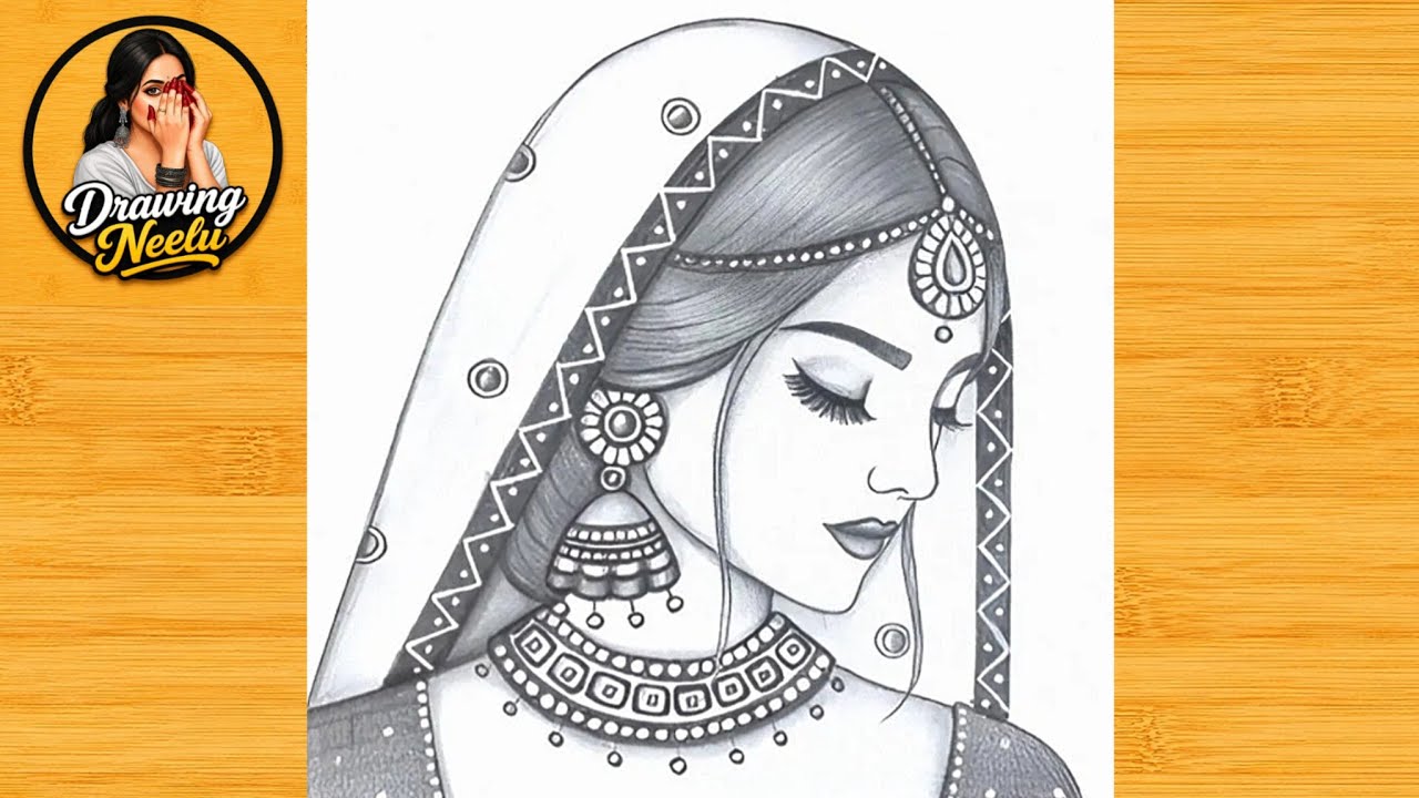 How to draw a Indian Traditional woman || Pencil sketch tutorial || Girl drawing || Drawing tutorial