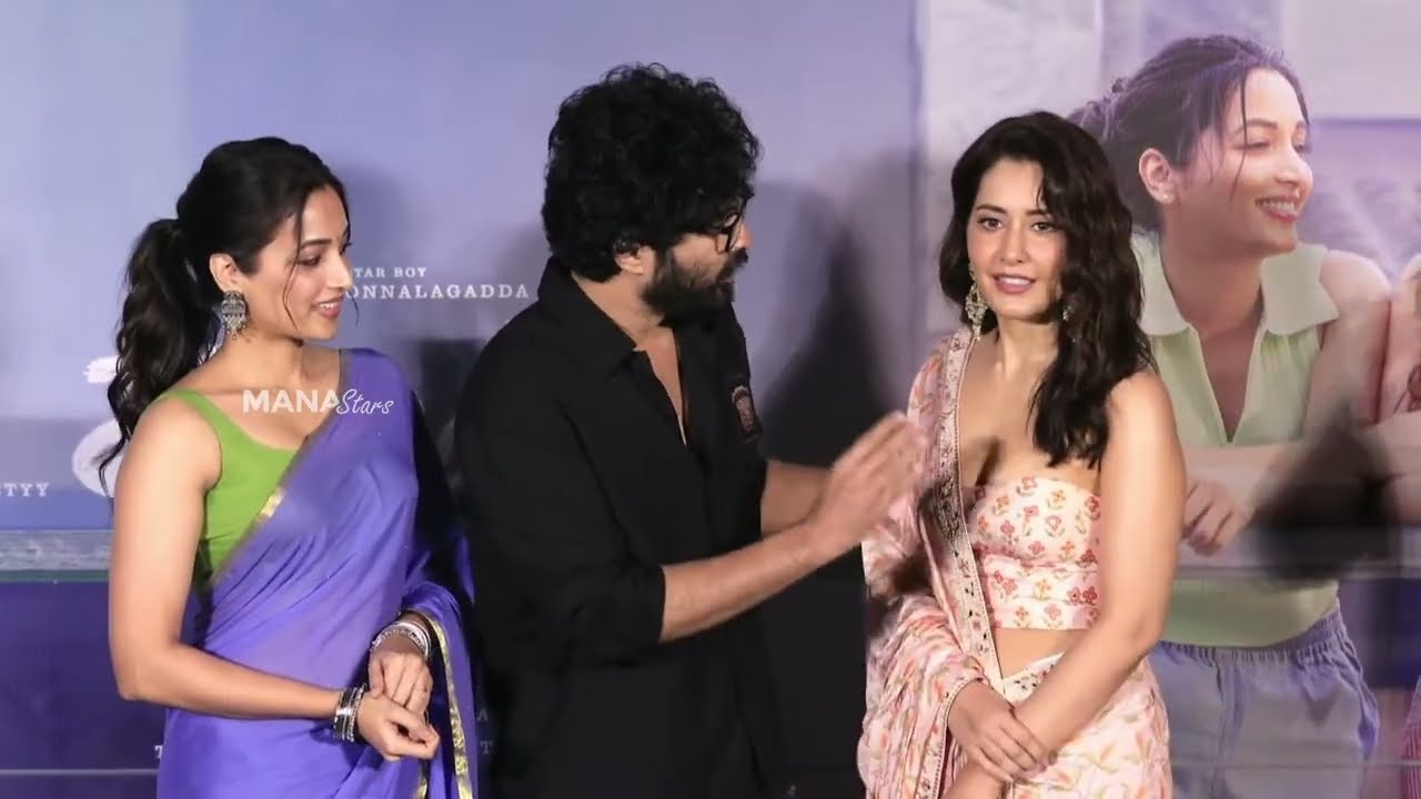 Siddhu Jonnalagadda Fun With Raashi Khanna @ Telusu Kada Trailer Launch Event