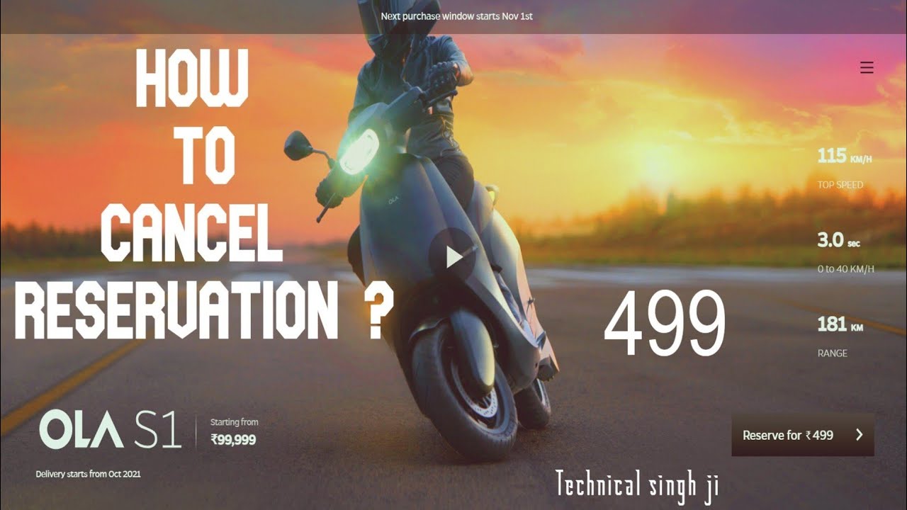 HOW TO CANCEL RESERVATION FOR OLA ELECTRIC ⚡ | Technical Singh Ji