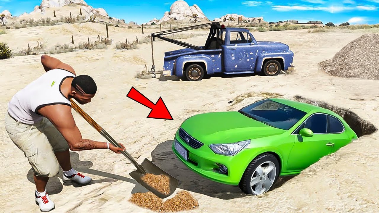 FRANKLIN TOPRAK ALTINDAN LÜKS ARABA ÇIKARDI - GTA 5 MODS