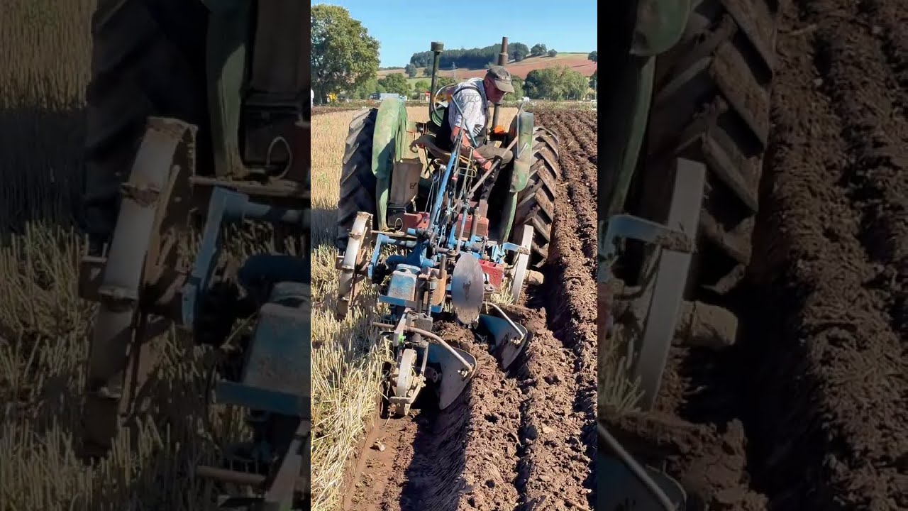 Fordson tractor and ransomes plough at Southwell match